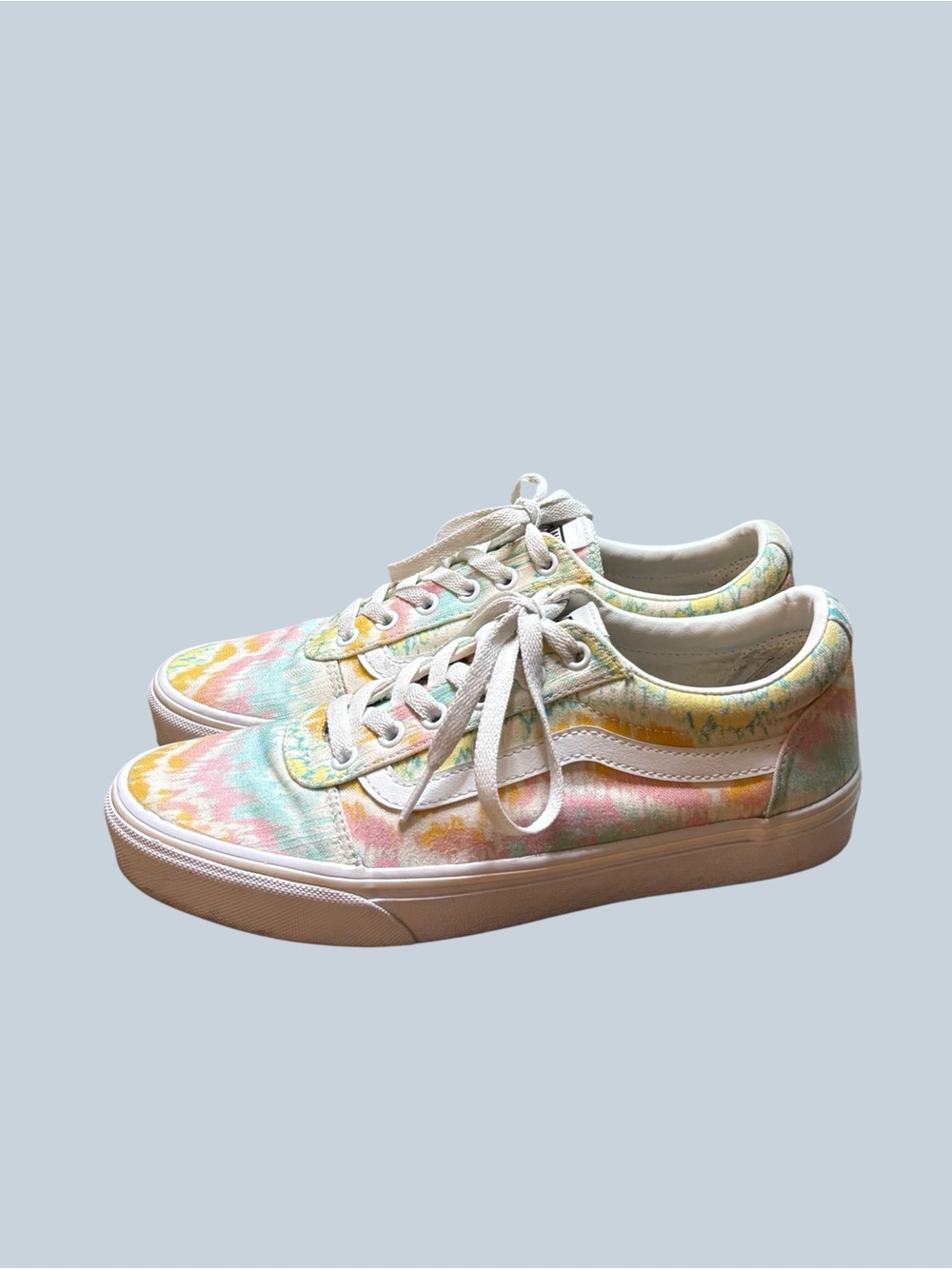 Vans Pastel Tie-Dye Lace-Up Sneakers in Pink, Yellow & Blue